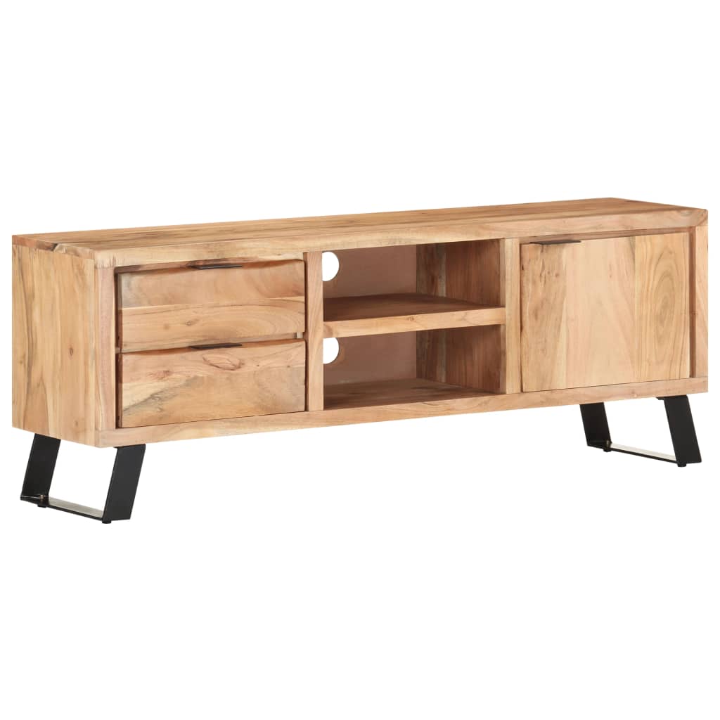 tv-skab 120x30x42 cm massivt akacietræ med naturlig kant