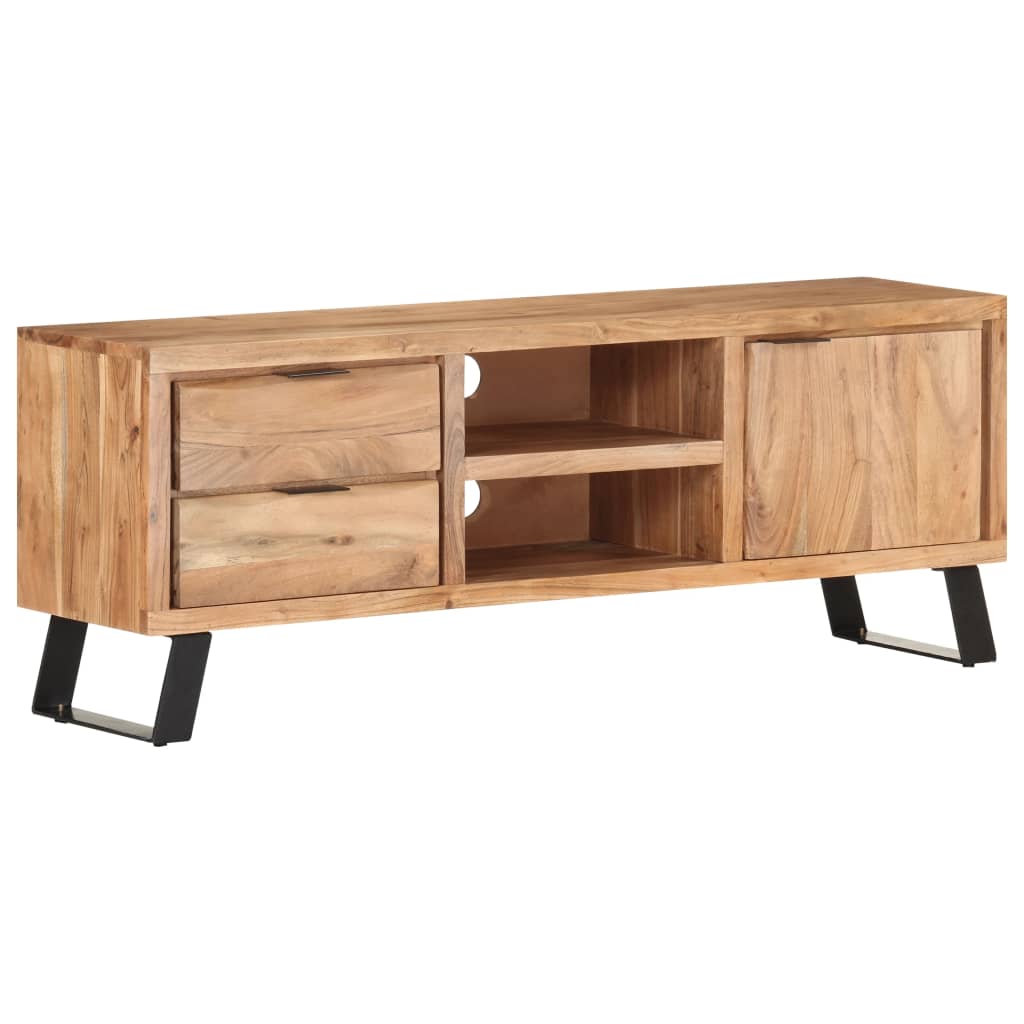 tv-skab 120x30x42 cm massivt akacietræ med naturlig kant