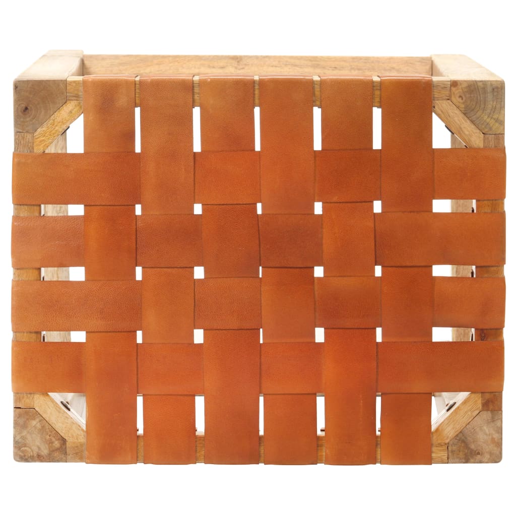 barstole 2 stk. 60 cm ægte læder brun