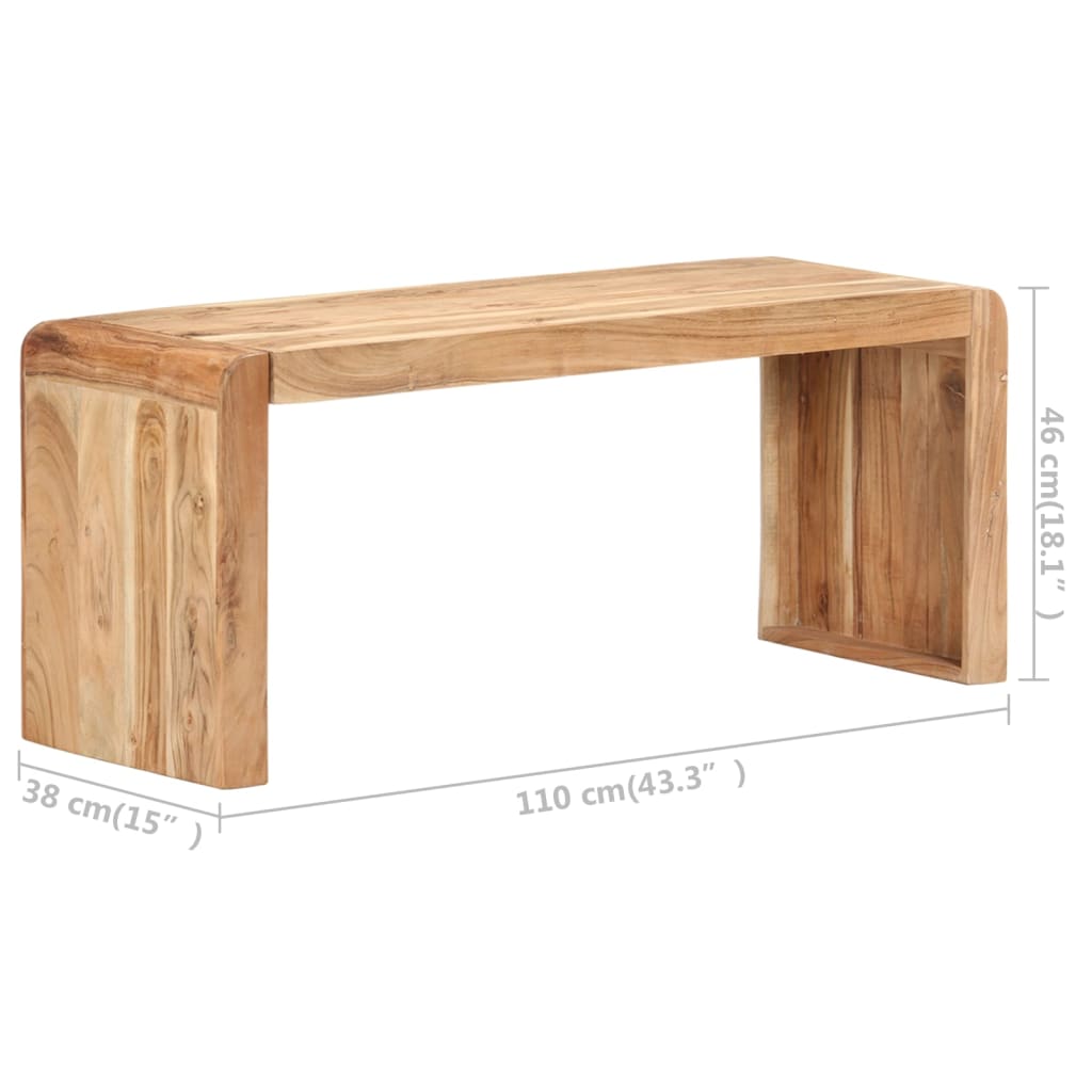bænk 110x38x46 cm massivt akacietræ