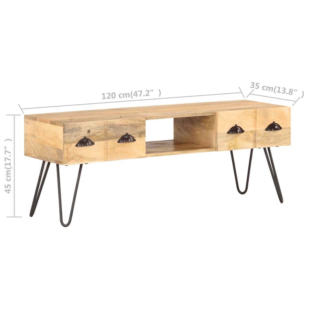tv-skab 120x35x45 cm massivt mangotræ