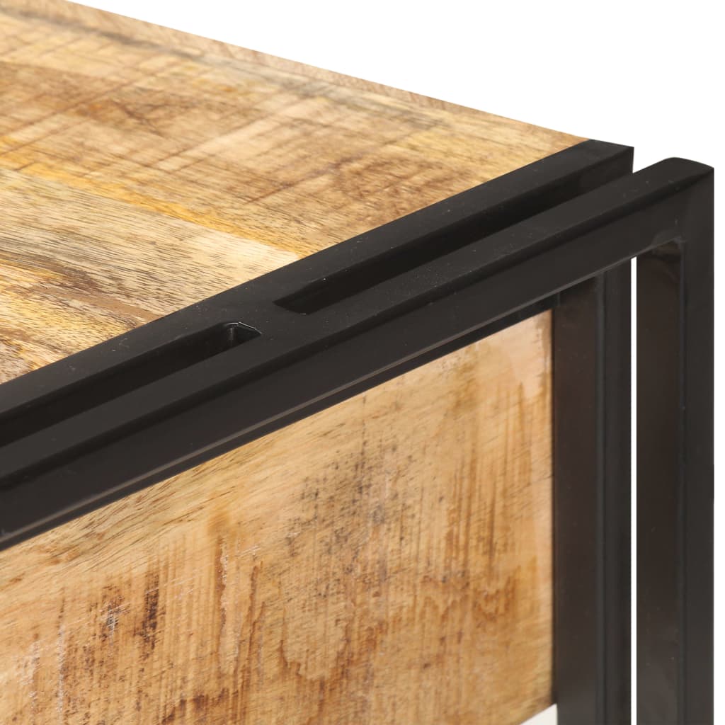 skænk 120x30x75 cm massivt ru mangotræ