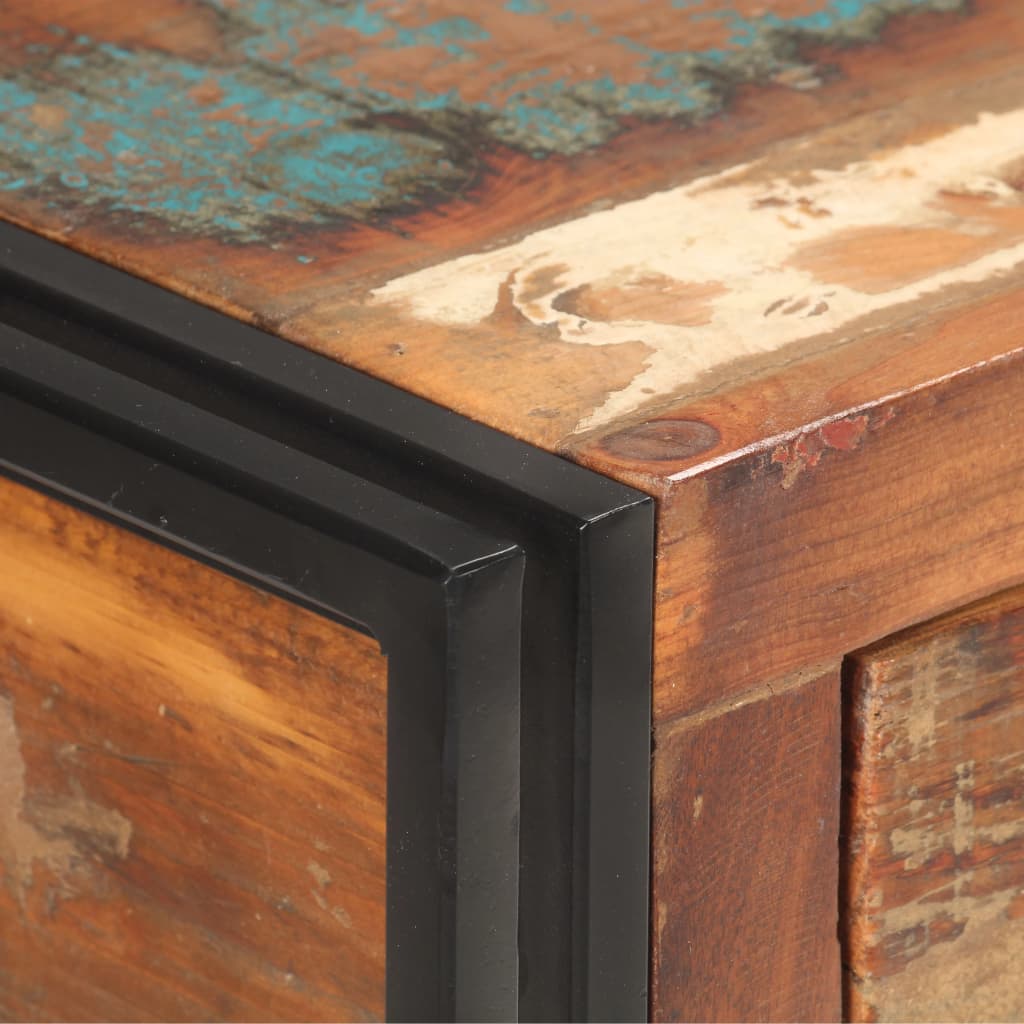 skænk 120x30x75 cm massivt genbrugstræ