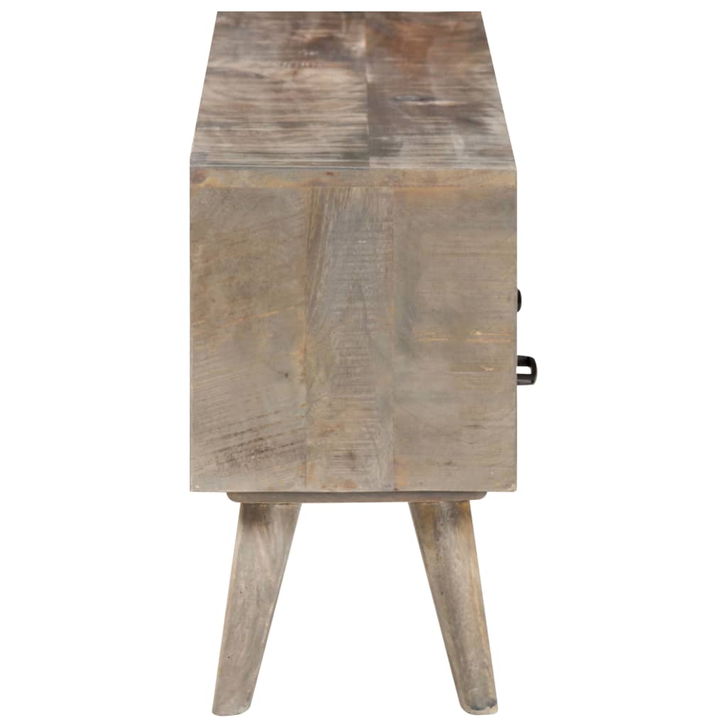 tv-skab 130x35x51 cm massivt ru mangotræ grå