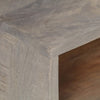 tv-skab 130x35x51 cm massivt ru mangotræ grå