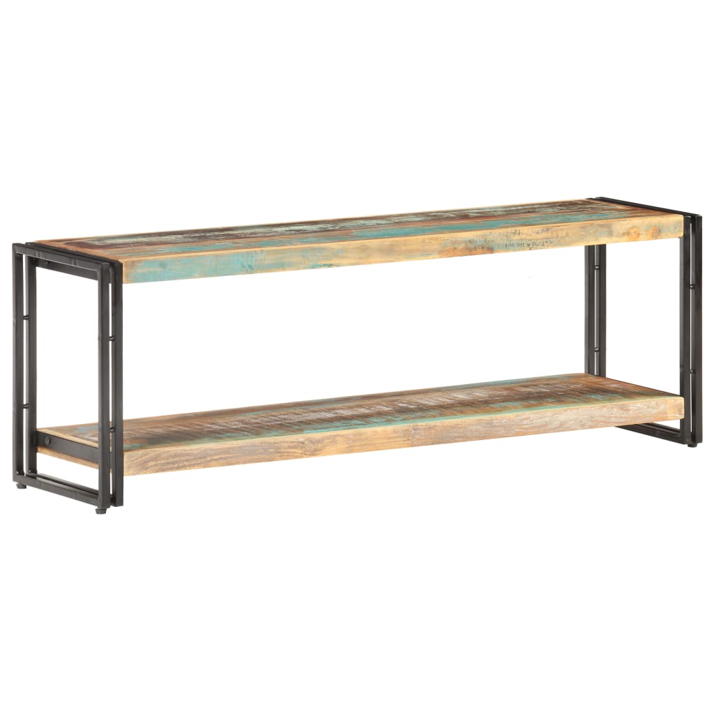 tv-skab 120x30x40 cm massivt genbrugstræ og stål