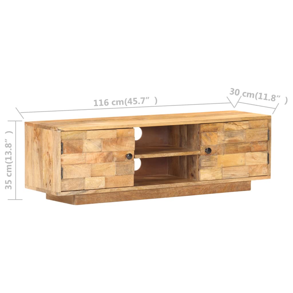 tv-skab 116x30x35 cm massivt mangotræ