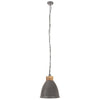 industriel pendel 35 cm E27 jern og massivt træ grå