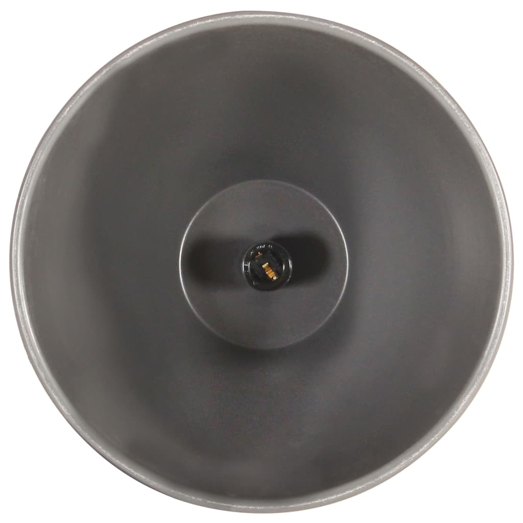 industriel pendel 35 cm E27 jern og massivt træ grå