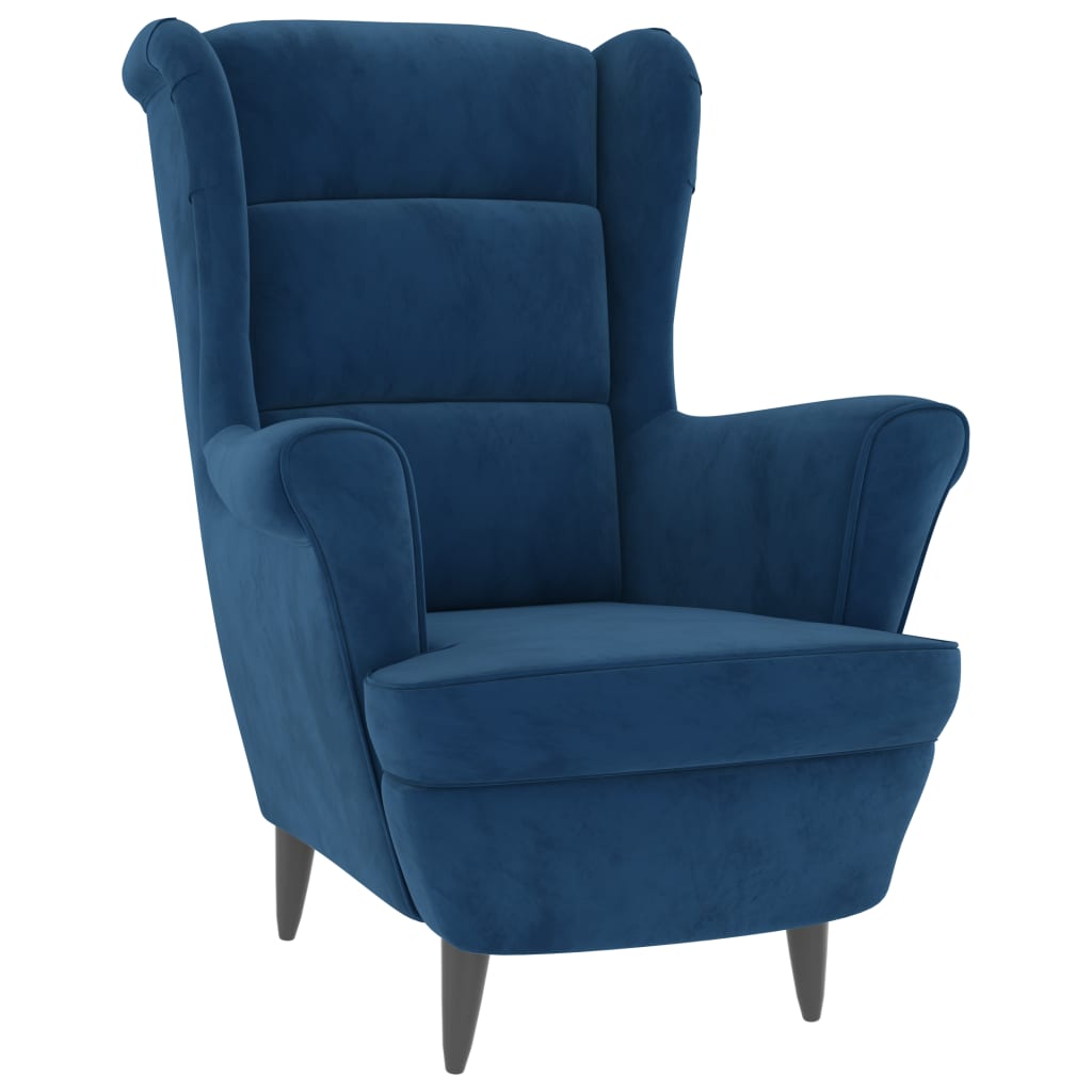 lænestol velour blå
