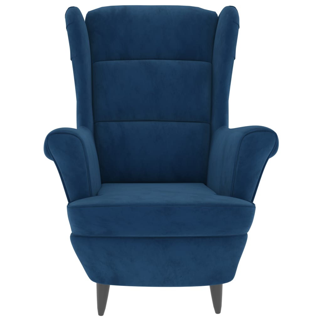 lænestol velour blå