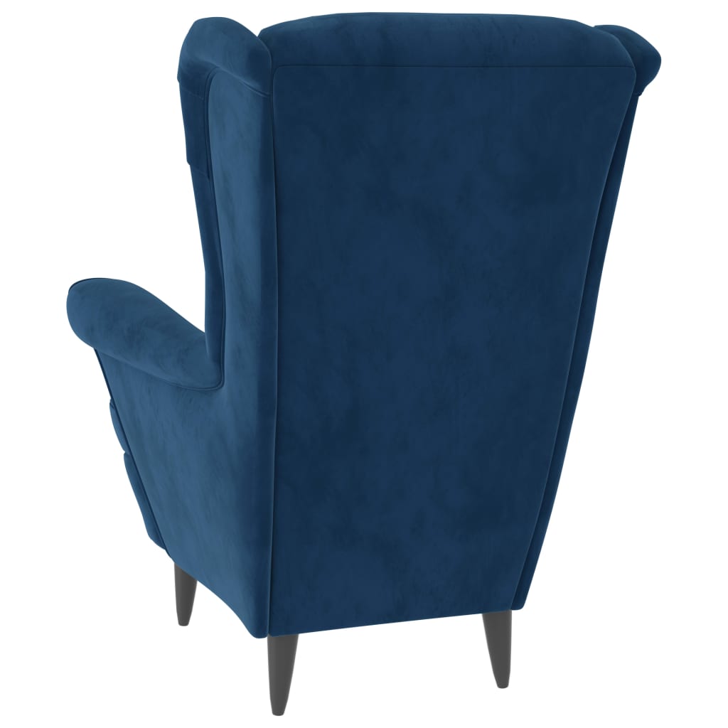 lænestol velour blå