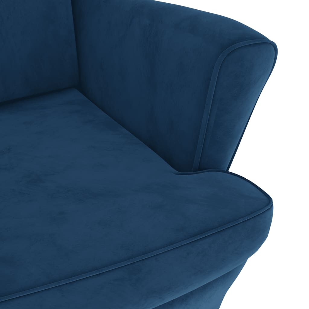 lænestol velour blå