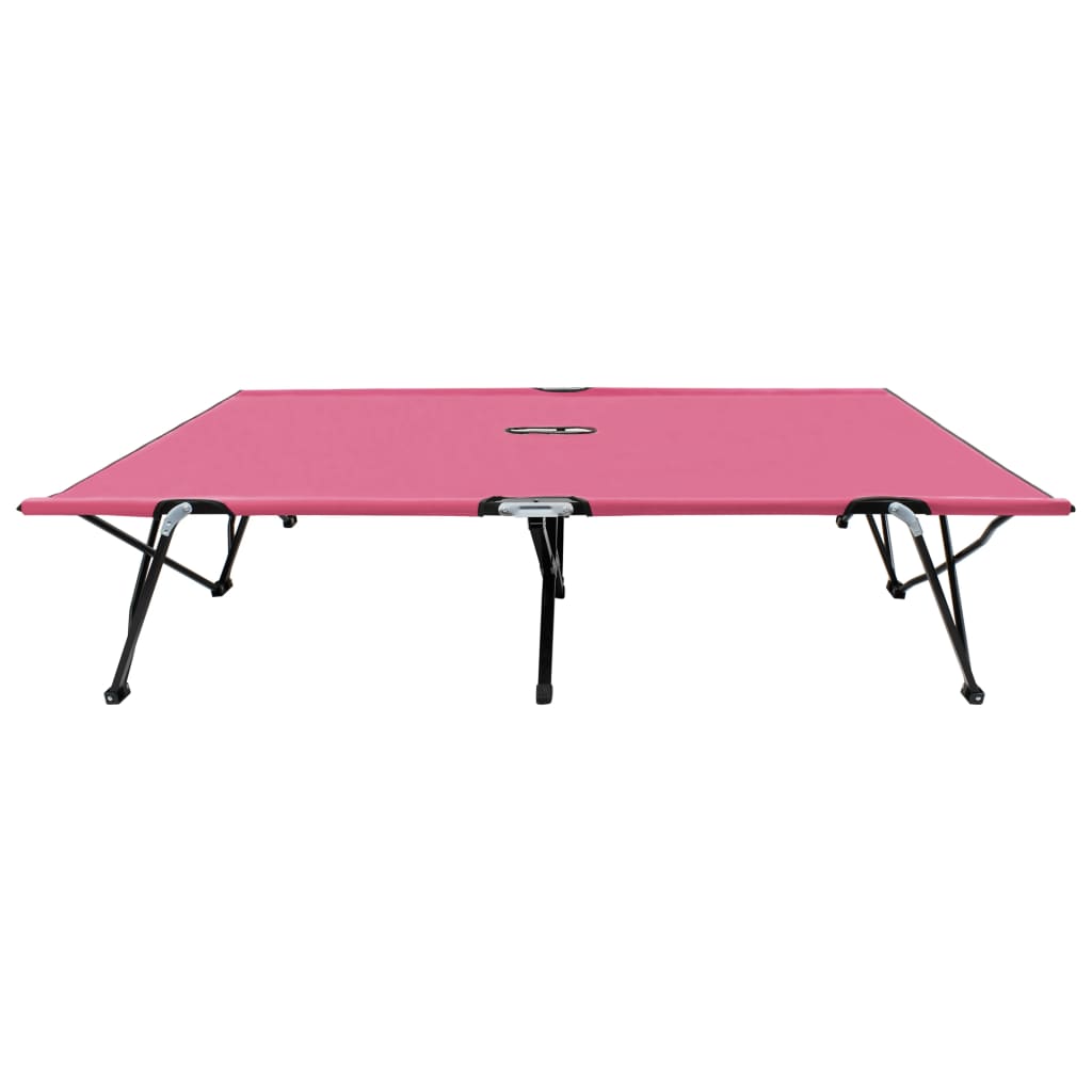 2-personers liggestol foldbar stål pink