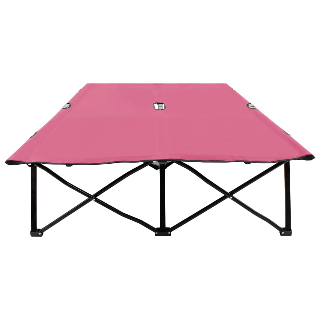 2-personers liggestol foldbar stål pink
