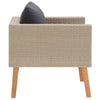1-personssofa med hynder polyrattan beige