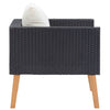 1-personssofa med hynder polyrattan sort