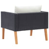 1-personssofa med hynder polyrattan sort