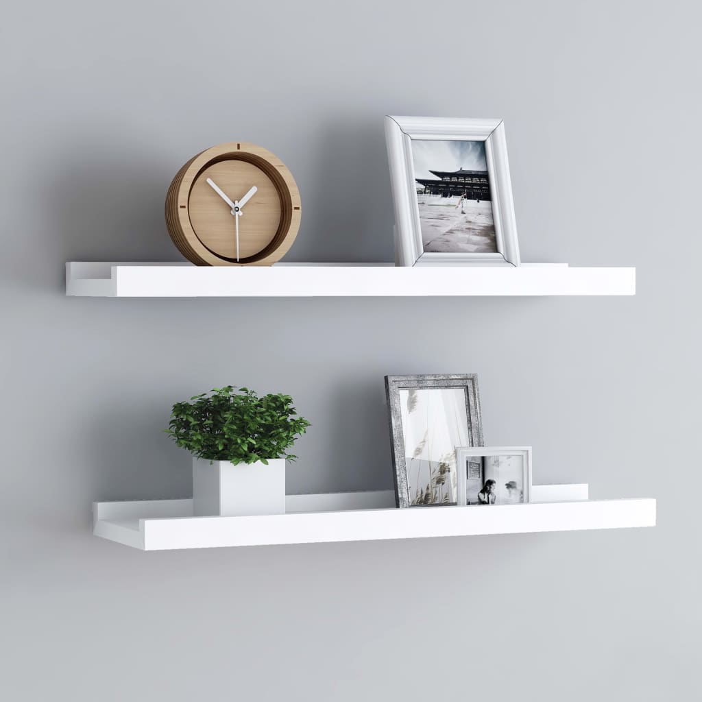 gallerihylder 2 stk. 40x9x3 cm MDF hvid