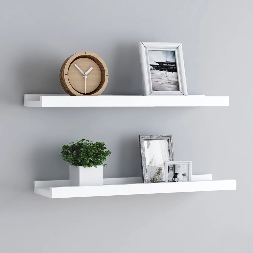 gallerihylder 2 stk. 60x9x3 cm MDF hvid