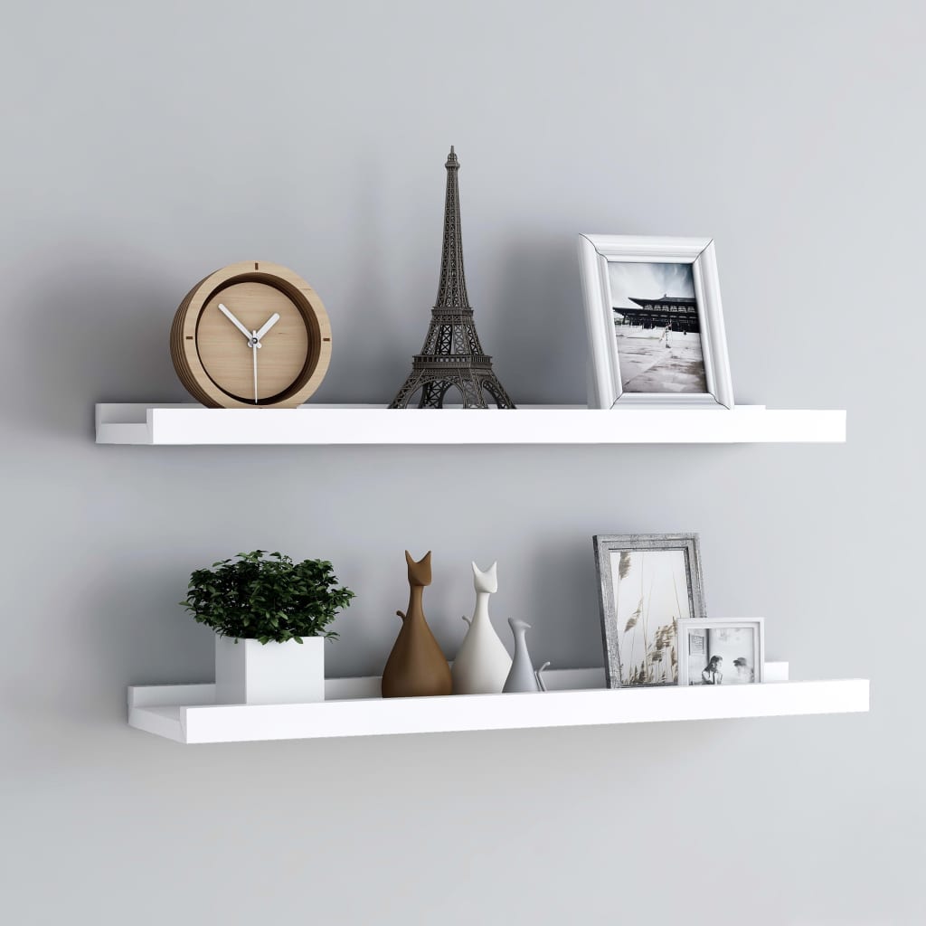 gallerihylder 2 stk. 80x9x3 cm MDF hvid