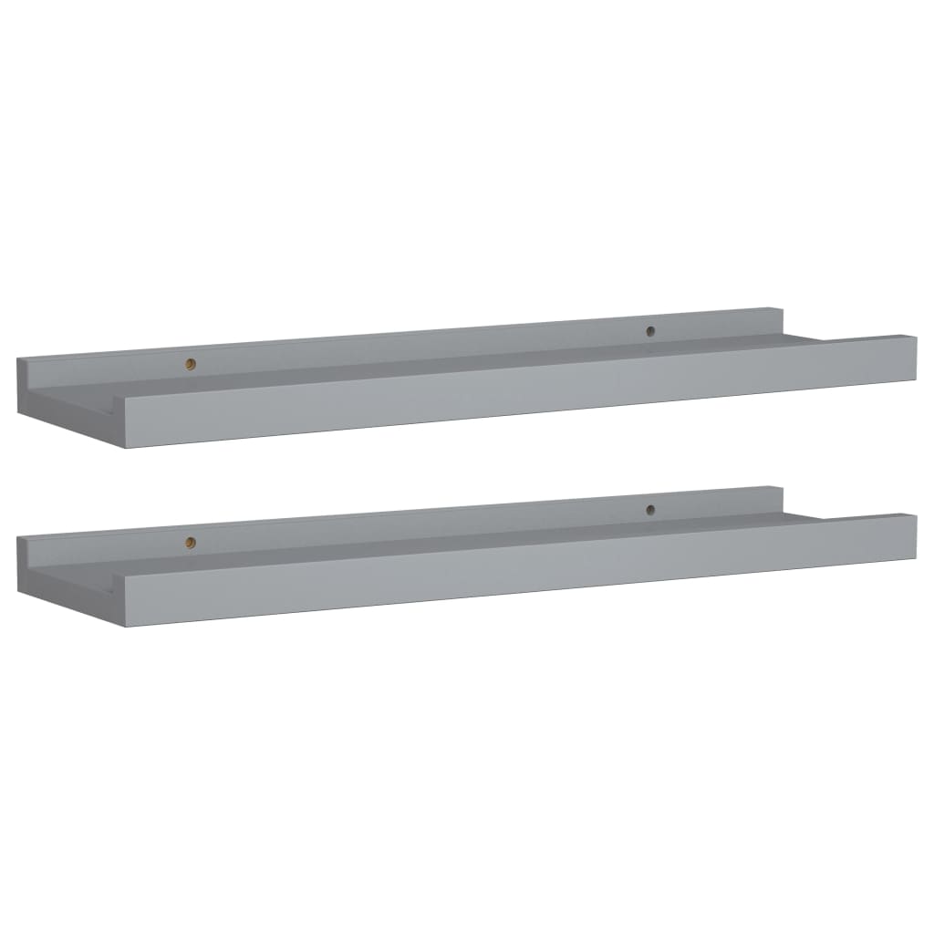 gallerihylder 2 stk. 40x9x3 cm MDF grå