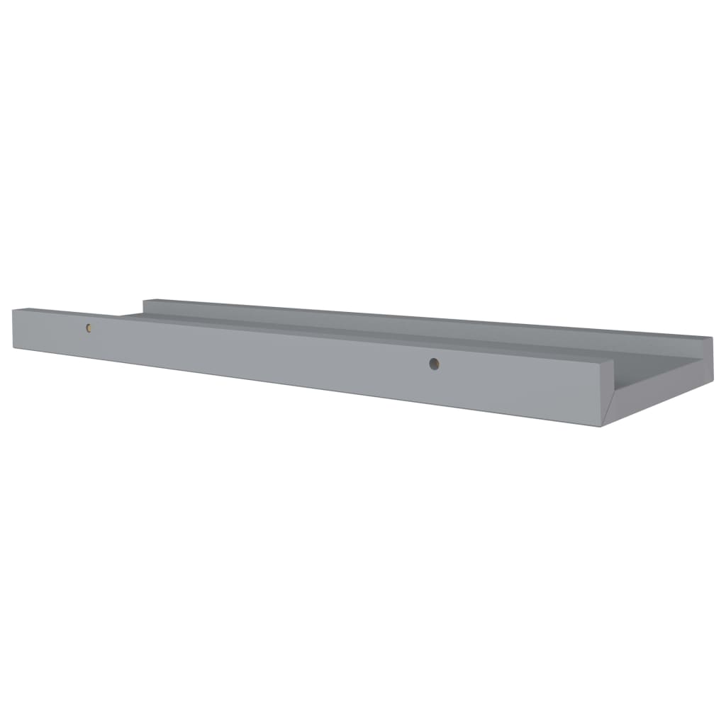 gallerihylder 2 stk. 40x9x3 cm MDF grå