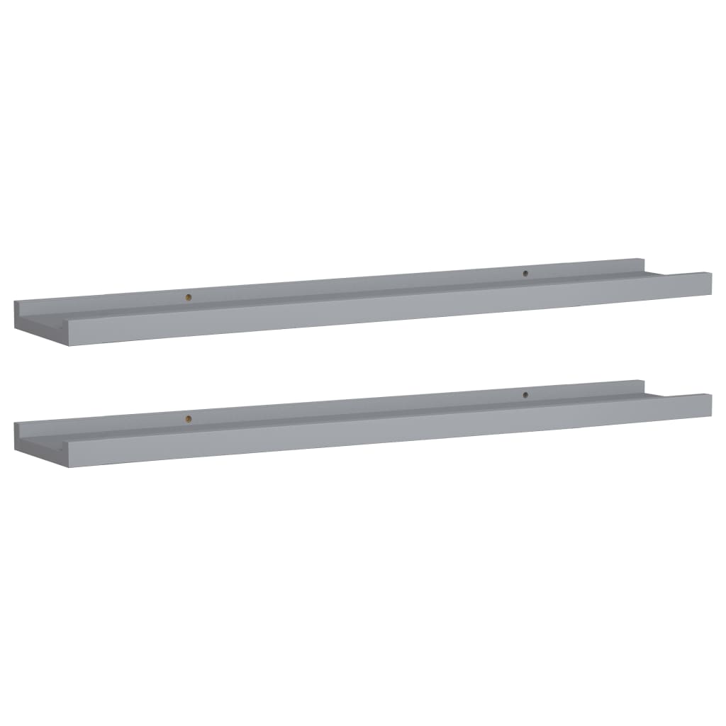 gallerihylder 2 stk. 80x9x3 cm MDF grå