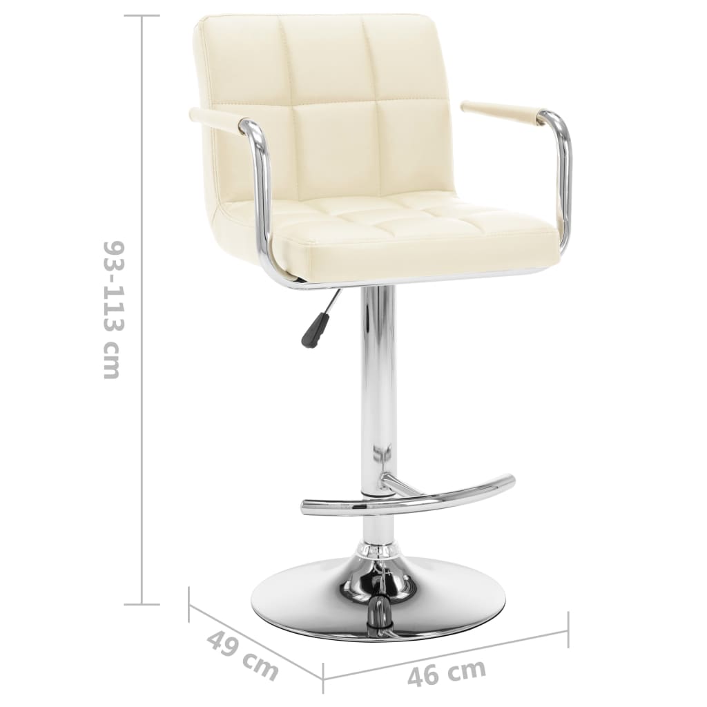 barstole 2 stk. kunstlæder cremefarvet