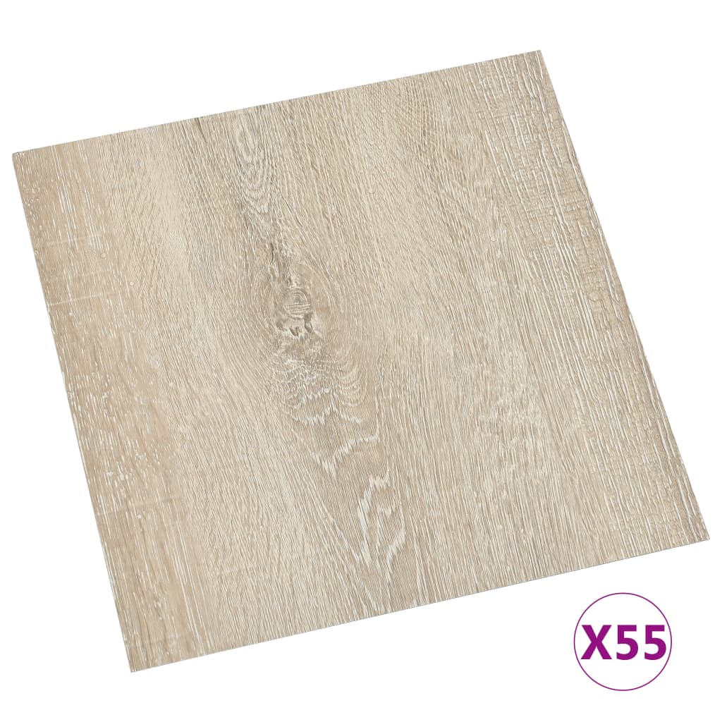 selvklæbende gulvbrædder 55 stk. 5,11 m² PVC beige