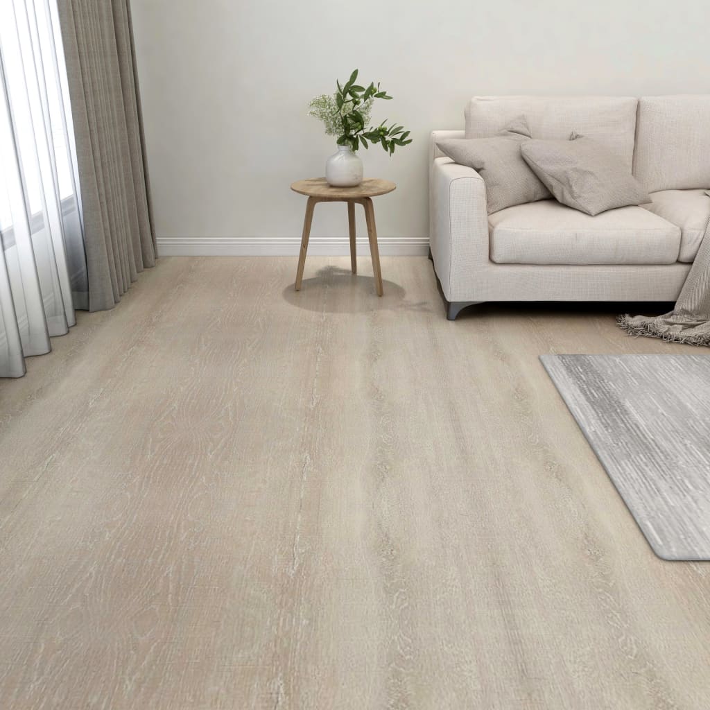 selvklæbende gulvbrædder 55 stk. 5,11 m² PVC beige