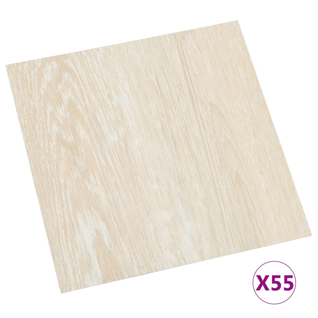 selvklæbende gulvbrædder 55 stk. 5,11 m² PVC beige