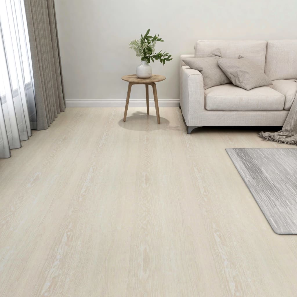 selvklæbende gulvbrædder 55 stk. 5,11 m² PVC beige
