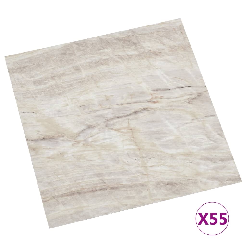 selvklæbende gulvbrædder 55 stk. 5,11 m² PVC beige