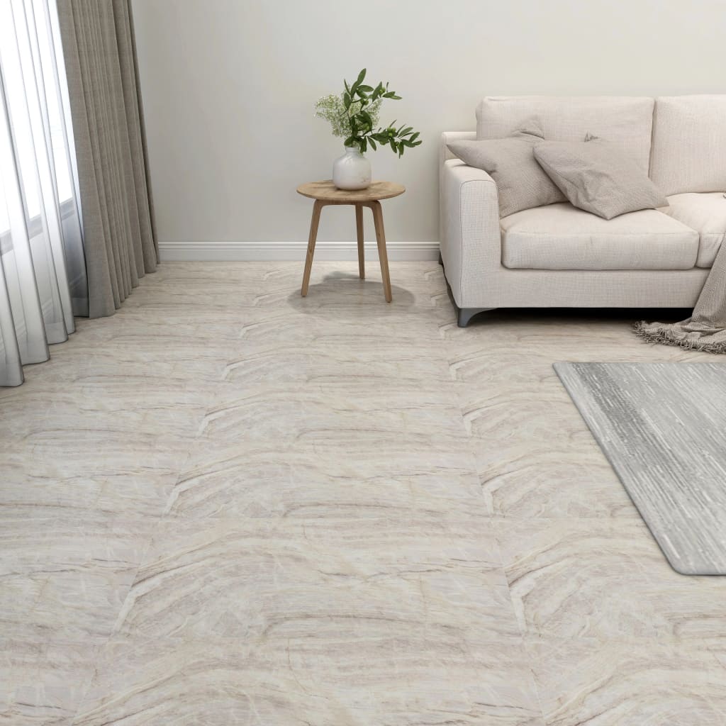 selvklæbende gulvbrædder 55 stk. 5,11 m² PVC beige