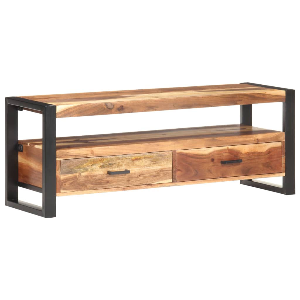 tv-skab 120x35x45 cm massivt træ med honningfarvet finish