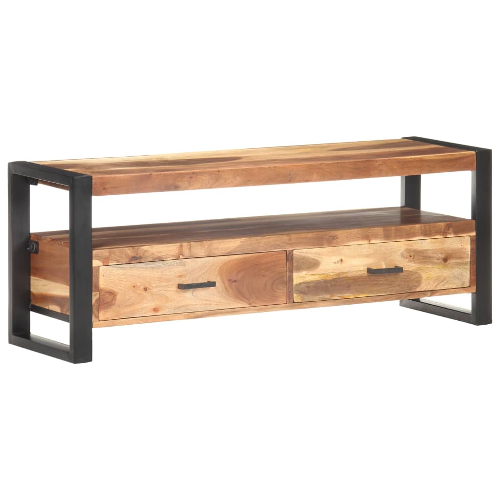 tv-skab 120x35x45 cm massivt træ med honningfarvet finish