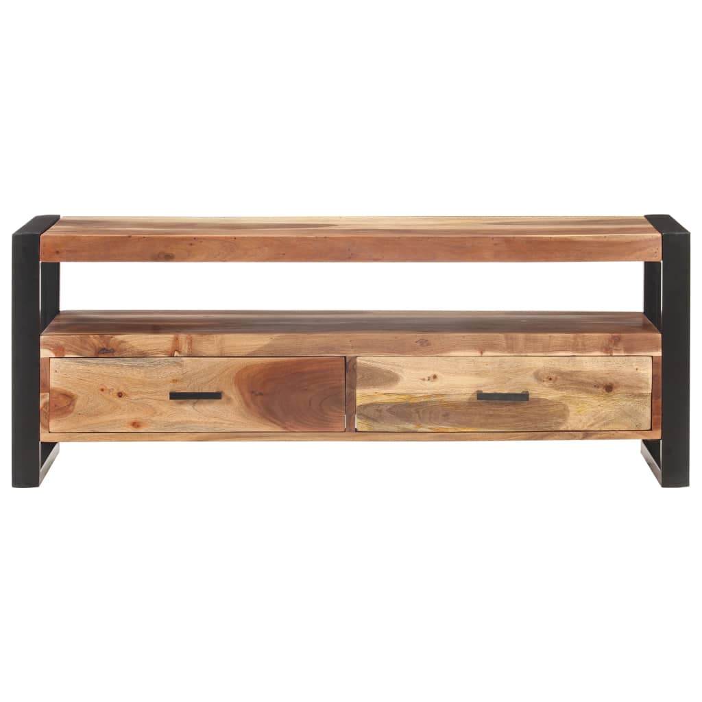 tv-skab 120x35x45 cm massivt træ med honningfarvet finish