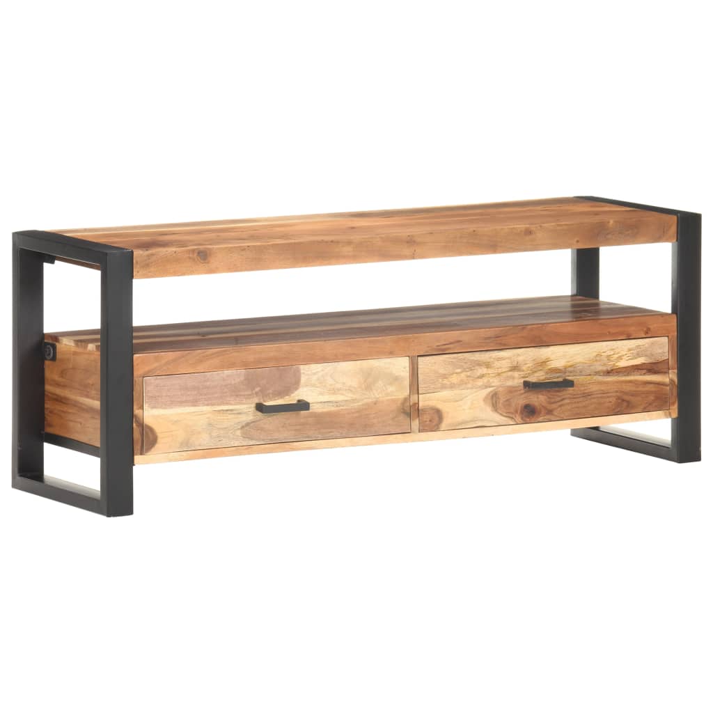 tv-skab 120x35x45 cm massivt træ med honningfarvet finish