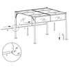 pergola med tilbagetrækkeligt tag 3x3 m 180 g/m² gråbrun