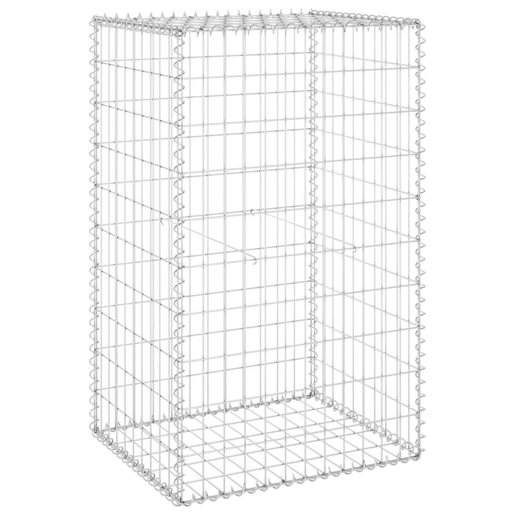 gabionvæg med dæksler 60x50x100 cm galvaniseret stål