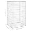 gabionvæg med dæksler 60x50x100 cm galvaniseret stål