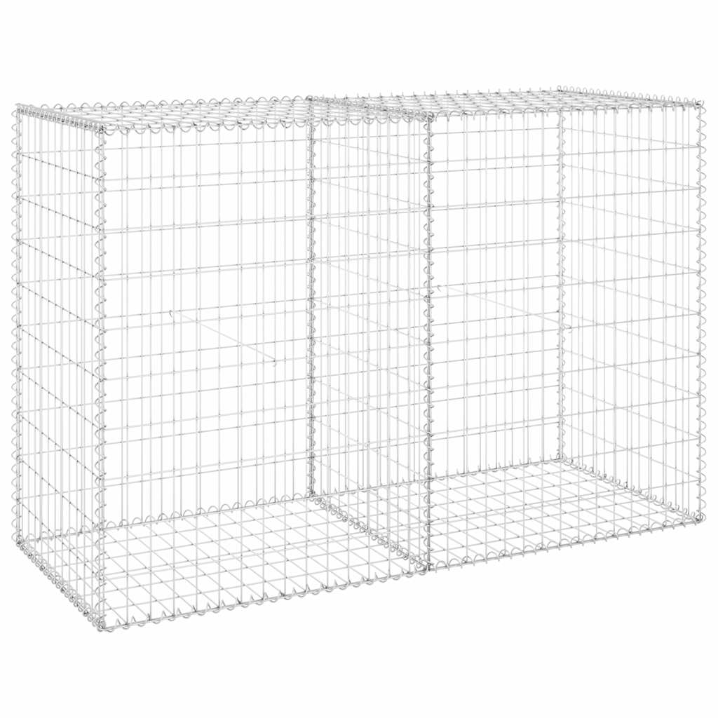 gabionvæg med dæksler 150x60x100 cm galvaniseret stål