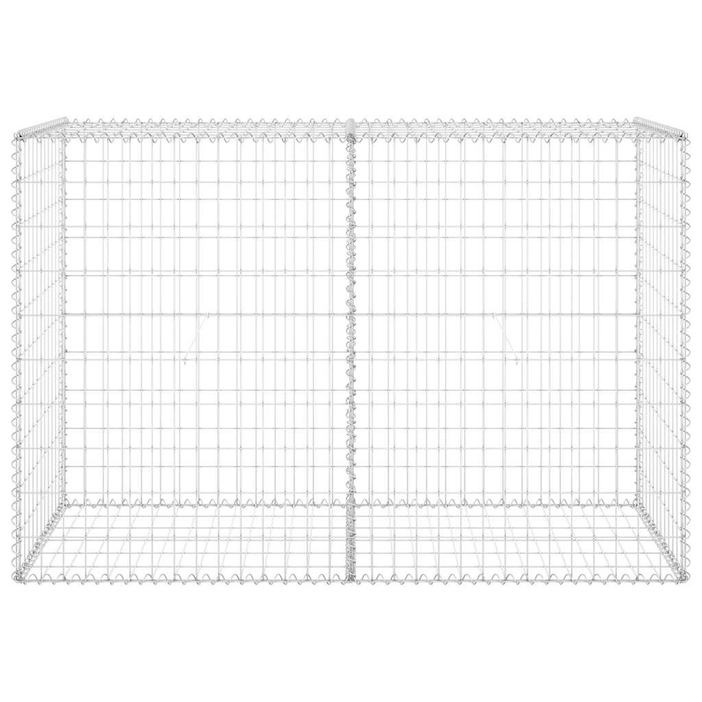 gabionvæg med dæksler 150x60x100 cm galvaniseret stål