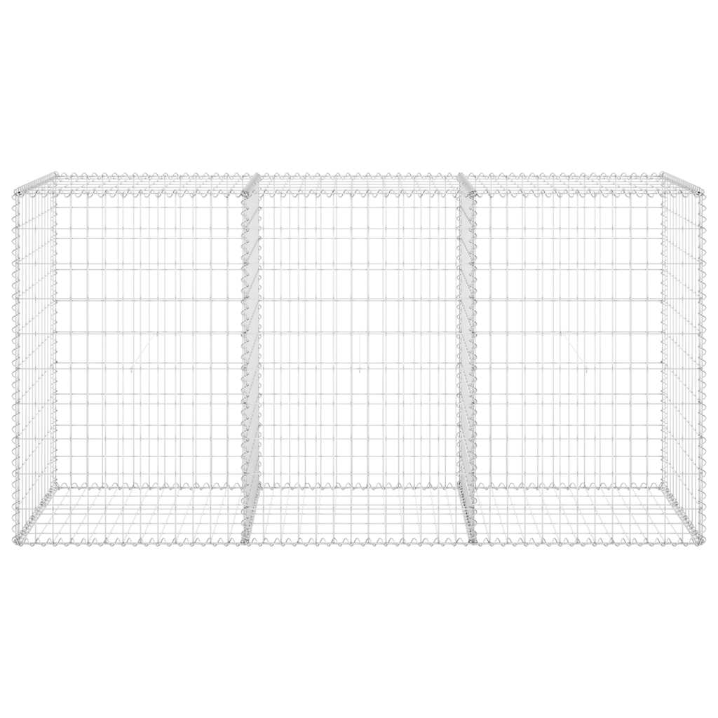gabionvæg med dæksler 200x60x100 cm galvaniseret stål