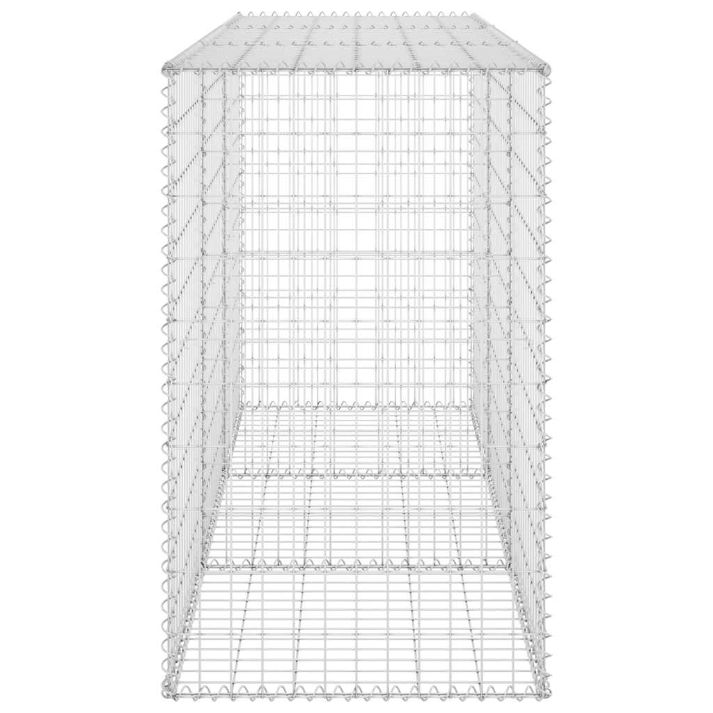 gabionvæg med dæksler 200x60x100 cm galvaniseret stål