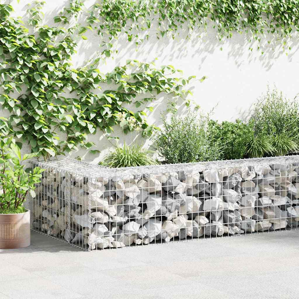 gabionvæg med dæksler 900x30x50 cm galvaniseret stål
