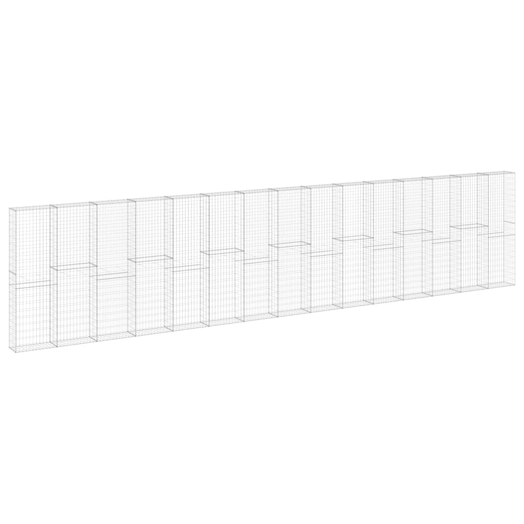 gabionvæg med dæksler 900x30x200 cm galvaniseret stål