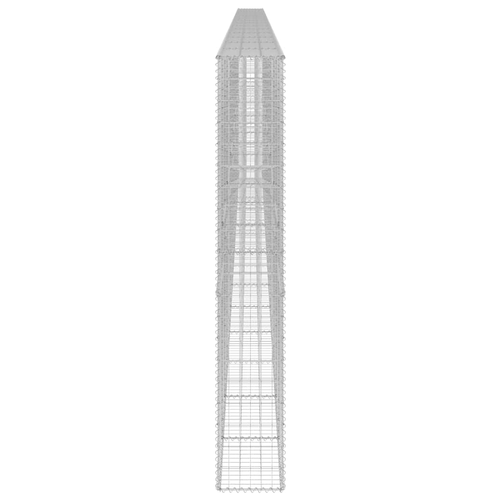 gabionvæg med dæksler 900x30x200 cm galvaniseret stål
