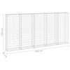 gabionvæg med dæksler 300x30x150 cm galvaniseret stål